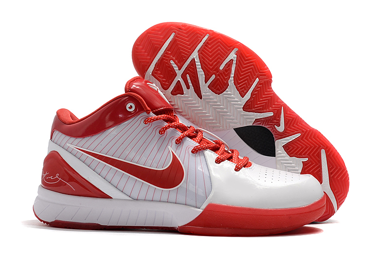Nike Kobe 4 White Red Shoes